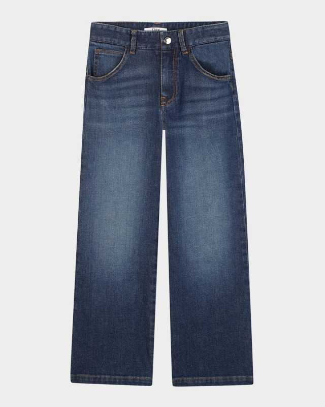 Girl's Wide-Leg Denim Jeans, Size 8-